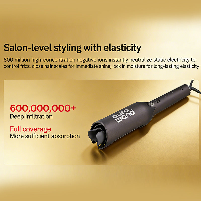 aurawand Electric curling iron, wavy, large roll, wavy roll, wool roll, negative ion curling iron