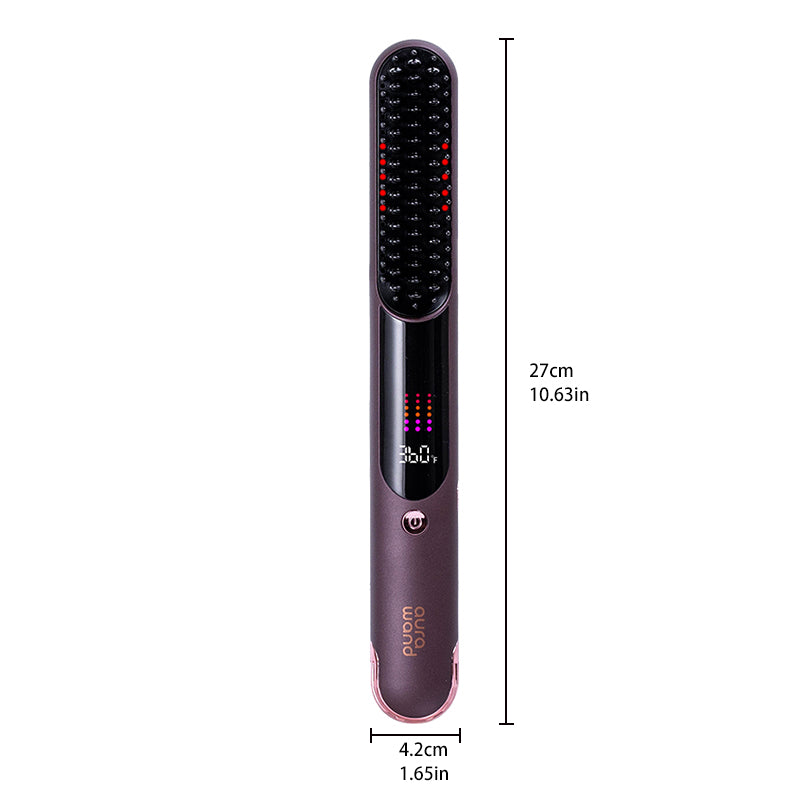 aurawand Wireless straight hair comb with infrared function, digital display, long-lasting battery life