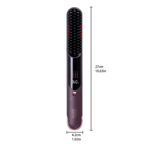 aurawand Wireless straight hair comb with infrared function, digital display, long-lasting battery life